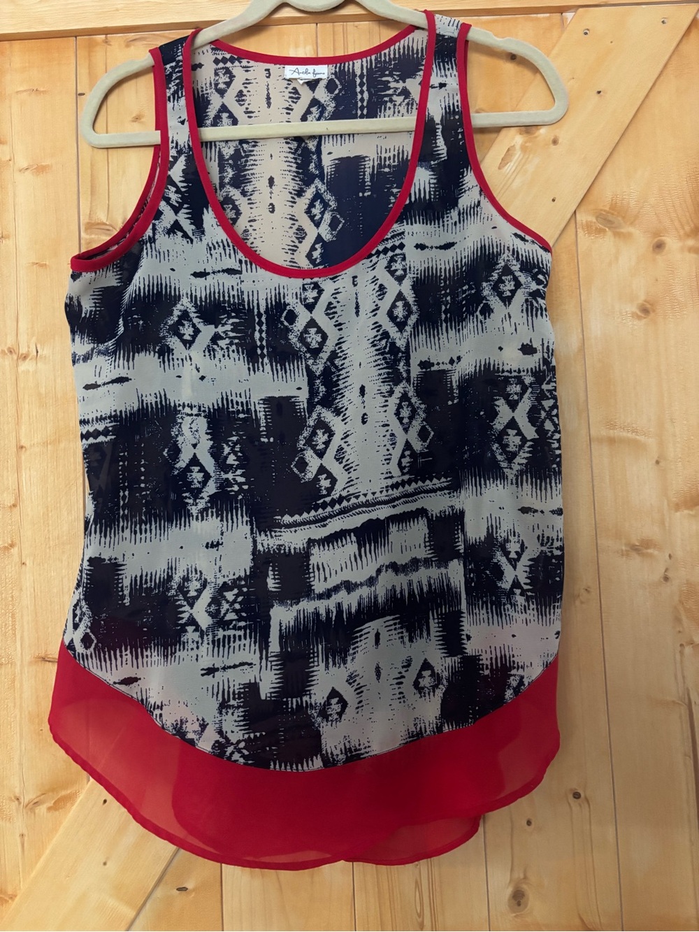 Antilia Femme Tribal Print Layered Tank Top Medium